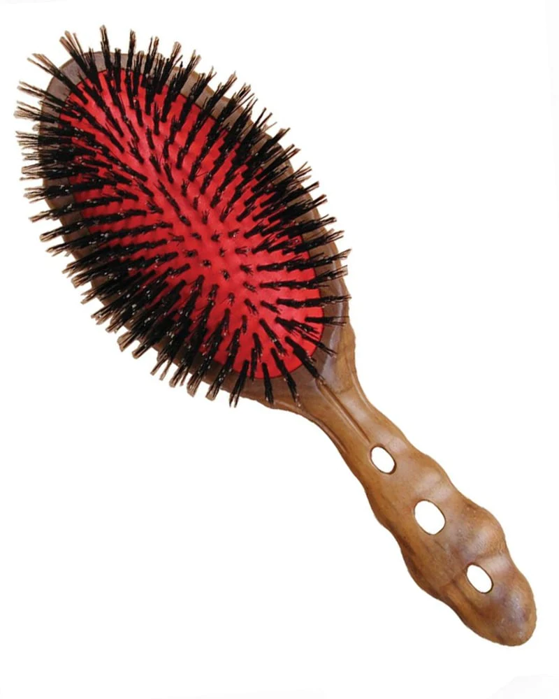 Theravellea® Hair Brush - Tortoise - Wood Air Vent Cushion Hair Gloss Flat Eco Styler Brush YS-120CS1